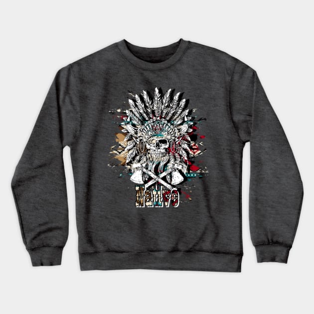 Native Skull Crewneck Sweatshirt by American Phoenix 